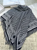 Dior CD Logo Jacquard Large Scarf Shawl Blanket 140*140cm - Image 2