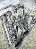 Dior CD Logo Jacquard Large Square Scarf Shawl Blanket 140*140cm - Image 2