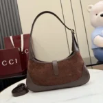Gucci Jackie 1961 Perforated GG Suede Shoulder Bag 28cm - Image 2