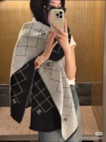 Chanel Double-Sided Diamond Logo Scarf 198*68cm - Image 2