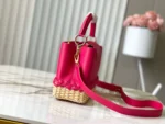 Louis Vuitton Capucines BB Rattan Basket Bag Fuchsia 27cm - Image 2