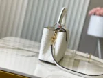 Louis Vuitton Capucines BB White Ostrich Crystal LV Bag 26.5cm - Image 2