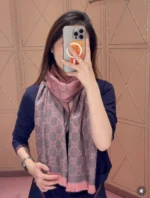 Gucci 100% Wool Double-Sided Jacquard Scarf Shawl 50*180cm - Image 2