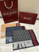 Gucci Men's GG Wool Cashmere Scarf 35x190cm - Image 2