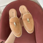 Loro Piana Charms Walk Babouche Women's Suede Mule FAL5900 E0HN - Image 2