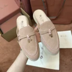 Loro Piana Charms Walk Babouche Women's Suede Mule FAL5900 3873 - Image 2
