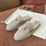 Loro Piana Charms Walk Babouche Women's Suede Mule FAL5900 DOEE