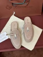 Loro Piana Charms Walk Babouche Women's Suede Mule FAL5900 3873 - Image 2