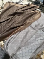 GUCCI Classic Silver Silk Scarf 140x140cm - Image 2
