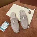 Loro Piana Charms Walk Babouche Women's Suede Mule FAL5900 60GX - Image 2