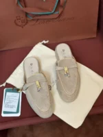 Loro Piana Charms Walk Babouche Women's Suede Mule FAL5900 A120 - Image 2