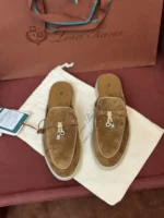 Loro Piana Charms Walk Babouche Women's Suede Mule FAL5900 HA85 - Image 2