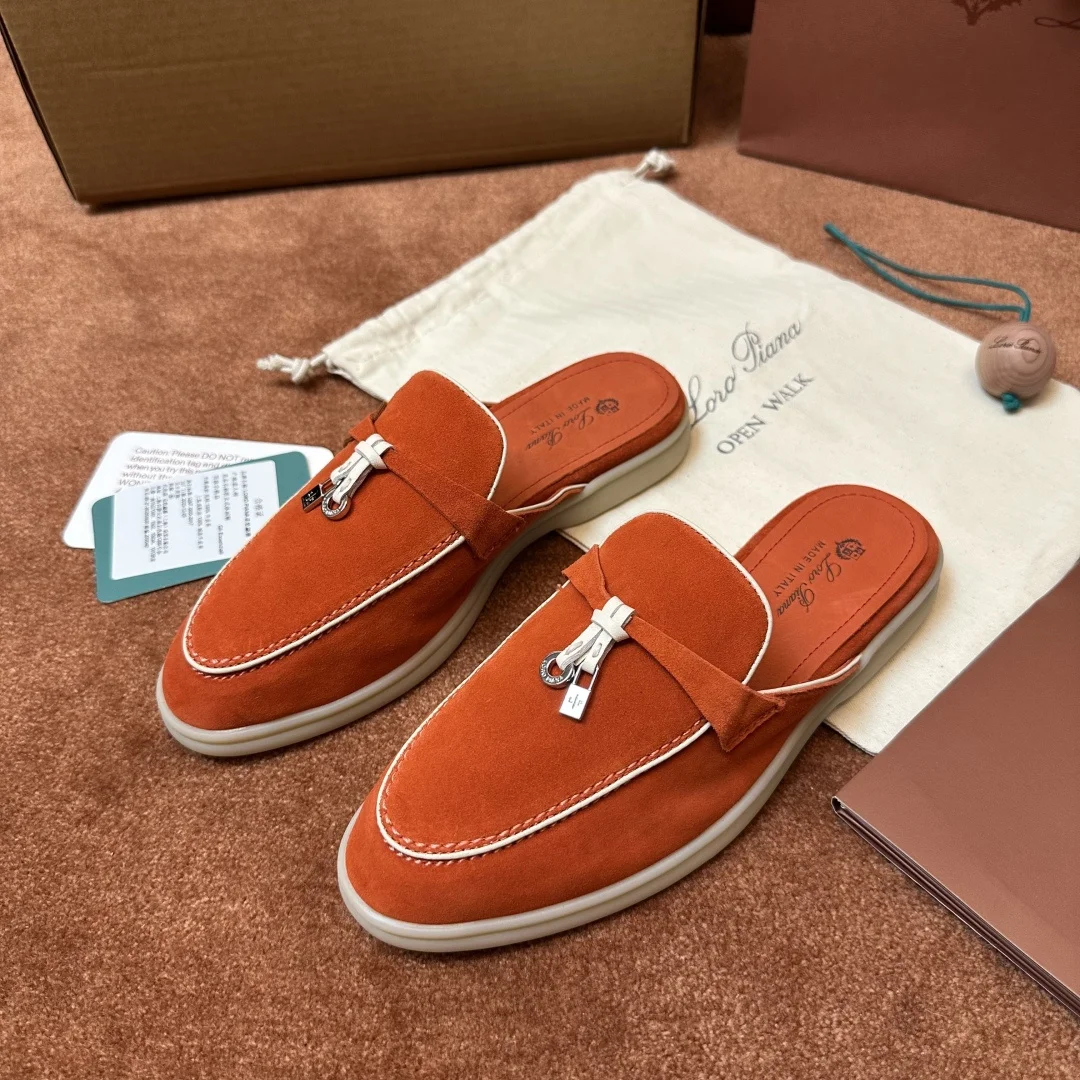 2-876 Loro Piana Charms Walk Babouche Women's Suede Mule FAL5900 LOA2 - Image 1