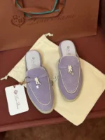 Loro Piana Charms Walk Babouche Women's Suede Mule FAL5900 401F - Image 2