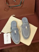 Loro Piana Charms Walk Babouche Women's Suede Mule FAL5900 60HF - Image 2