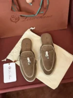 Loro Piana Charms Walk Babouche Women's Suede Mule FAL5900 MD84 - Image 2