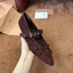 Miu Miu 2026 Suede Ballet Flats - Image 3