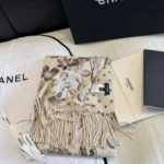 Chanel Camellia Print Wool Scarf - Image 3