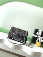 Chanel CF Sequined SO Handbag 21cm - Image 3