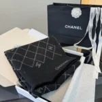 Chanel CC Diamond Jacquard Reversible Wool Stole - Image 3