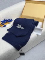 Louis Vuitton LV Logo Ribbed Knit Wool Scarf - Image 3
