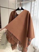Burberry Classic Check Double-Sided Cape Shawl 130x150cm - Image 3