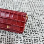 Chanel Crocodile-Embossed Zipped Card Holder - Image 3