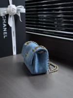 Chanel 26A Denim Classic Flap Bag 22cm - Image 3