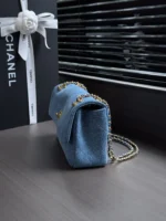 Chanel 26A Denim Classic Flap Bag 25.5cm - Image 3