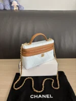 Chanel Two-Tone Vanity Case with Chain - Image 3