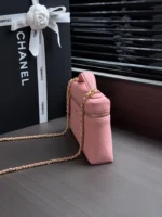 Chanel Lychee Leather Box Bag with Chain Strap - Image 3