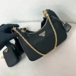 Prada Re-Edition 2005 Re-Nylon Hobo Bag Gold Hardware 22cm - Image 3