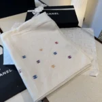 Chanel 24A Rainbow Sequin CC Wool Shawl 65x180cm - Image 3