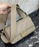 Fendi Baguette FF Embossed Leather Bag 27cm - Image 3