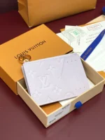 Louis Vuitton Monogram Empreinte Zipped Card Holder Misty Lilac 11cm - Image 3