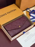 Louis Vuitton Sarah Wallet Monogram Empreinte Bordeaux 19cm - Image 3