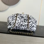 Chanel Leopard Print Wool Evening Bag 26cm - Image 3