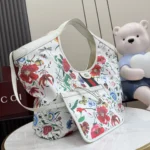 Gucci Giglio Large Flora Print Tote Bag with Pouch - Image 3
