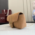 Gucci GG Marmont Vertical Quilted Suede Chain Bag 20.5cm - Image 3