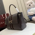 Gucci Generation Horsebit Web Leather Top Handle Bag 32cm - Image 3