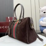 Gucci Borsetto Horsebit Suede Boston Bag 38.5cm - Image 3