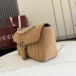 Gucci GG Marmont Vertical Quilted Suede Shoulder Bag 26cm - Image 3