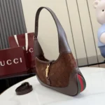 Gucci Jackie 1961 Perforated GG Suede Shoulder Bag 28cm - Image 3