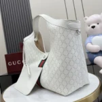 Gucci Giglio Large Perforated GG Leather Tote Bag with Pouch - Image 3