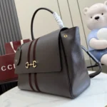 Gucci Paparazzo Horsebit Web Leather Top Handle Bag 36.5cm - Image 3