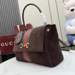 Gucci Paparazzo Horsebit Web Suede Top Handle Bag 30cm - Image 3