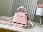 Louis Vuitton Capucines Mini Pink Ostrich Crystal LV N85512 21cm - Image 3