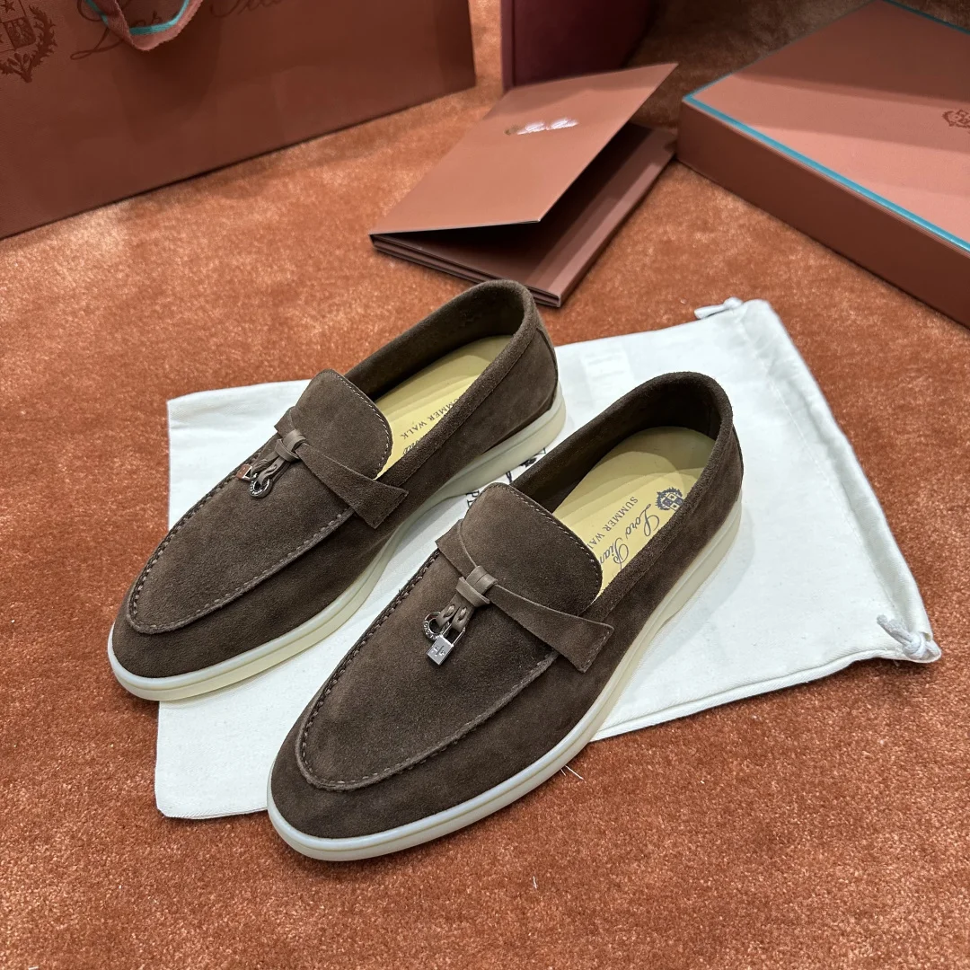 3-773 Loro Piana Summer Charms Walk Women's Suede Moccasin FAE5444 H0X4 - Image 1