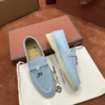 Loro Piana Summer Charms Walk Women's Suede Moccasin FAE5444 60EU - Image 3