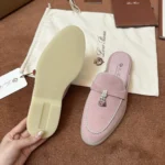Loro Piana Charms Walk Babouche Women's Suede Mule FAL5900 3782 - Image 3